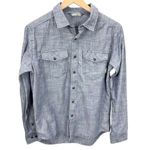 Stio Mens Size S Ashton Chambray Snap Front Shirt Western L/S Organic Cotton